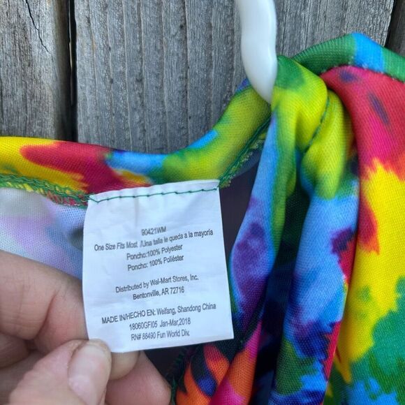 Hippie tie dyed shawl ties at neck fringe one size fits most - Picture 5 of 10